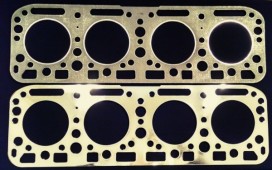 IHC, International Harvester Head gasket fits TD9, WD9, 600D, 650, 650D. For use on flush sleeve engines converted to 350 engine. Substitute for IHC # 305299R1, 305299R2, 332655R91, Felpro 7486CS