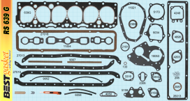 1954-62 Chevrolet 261 cubic inch engine gasket set